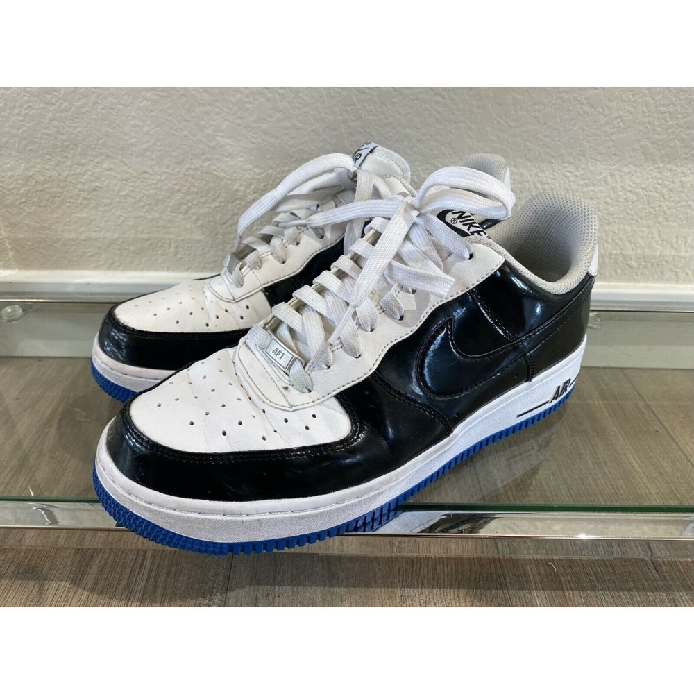 Nike Men's Air Force 1 Game Royal Patent Leather Sneakers White 488298-058 Sz 9